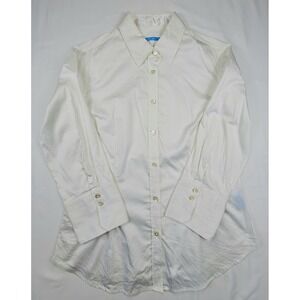 J.McLaughlin Womens‎ White Button Down Shirt Long Sleeve Tailored Blouse Size 12